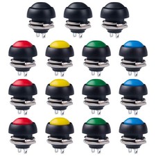 12MM Waterproof Momentary Push Button Switch 15PCS ON- Off 5 Colors 