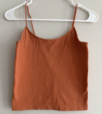 American Eagle Orange Knit Scoop Neck Spaghetti Strap Camisole Tank, Women s M