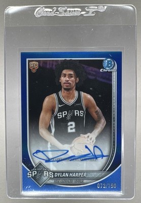 Dylan Harper 2025 Bowman Chrome #BCA-DH Blue Refractor RC Rookie Auto 73/150