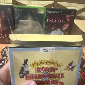 RARE Nintendo NES Rocky Bullwinkle & Friends Video Game Cartridge & Box TESTED