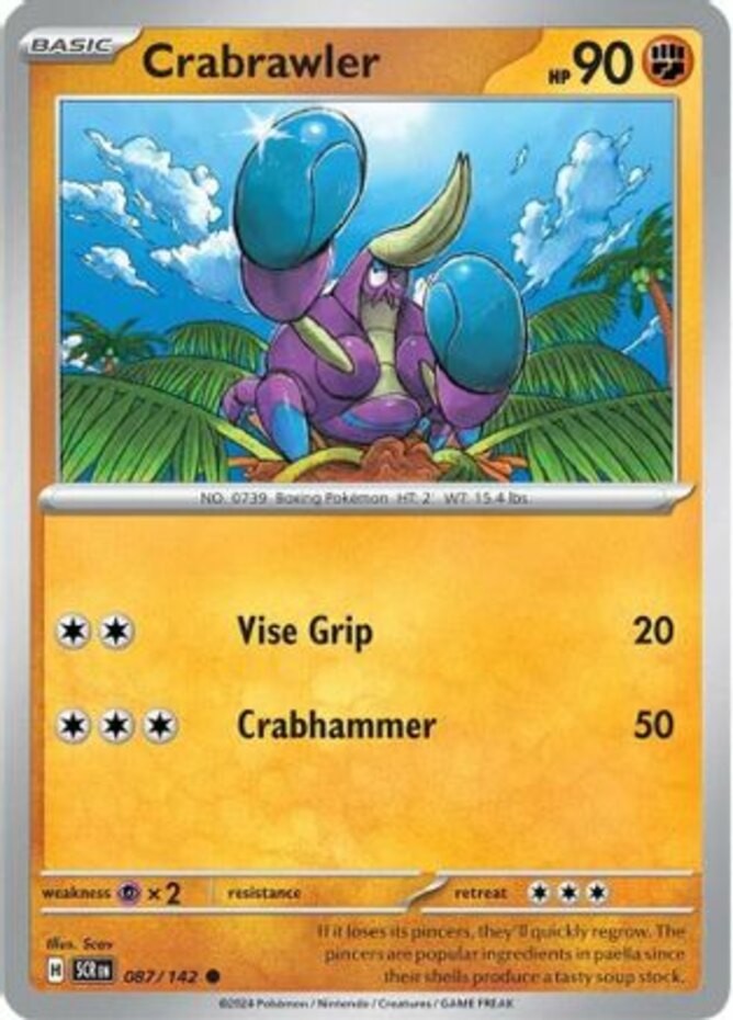Crabrawler - 087/142 - Common - Reverse Holo - Near Mint