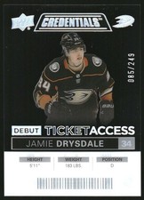 2021-22 Upper Deck Credentials Debut Ticket Access Acetate Jamie Drysdale /249