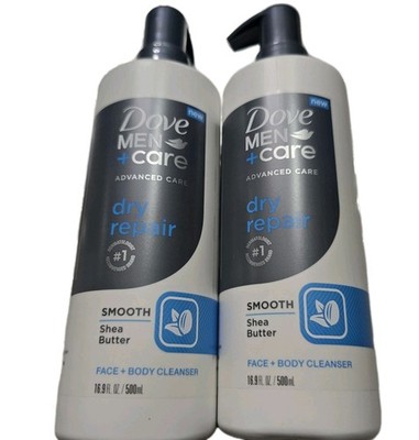 2* Dove Men + Advanced Care DRY REPAIR Face & Body Cleanser W/ Shea Butter