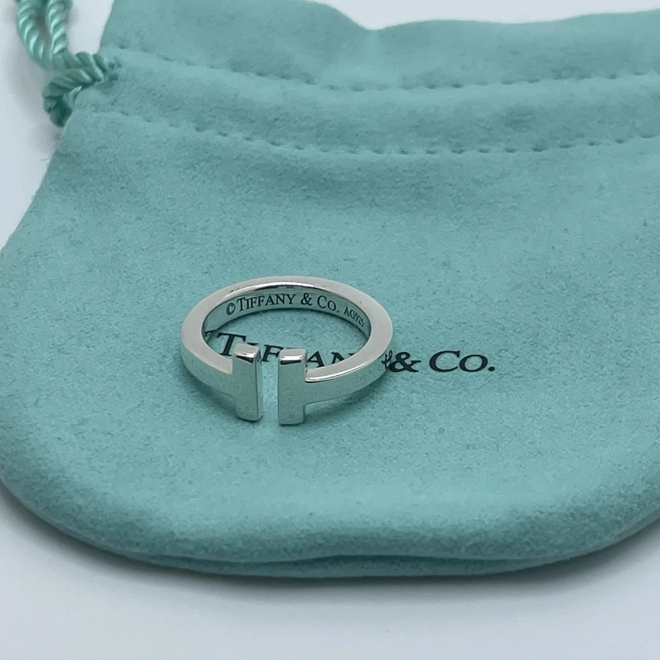 Tiffany & Co. Sterling Silver 925 T Square Band Ring Size 7 - Image 2 of 4