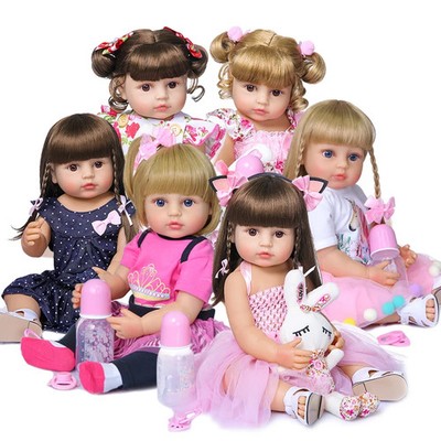 50 CM Ganzkörper Weich Silikon Beliebt Süß Gesicht Reborn Kleinkind Baby Mädchen Puppe
