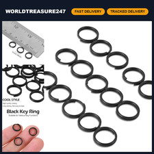 50pcs Black Split Rings 10mm Keychain Jump Rings, Metal Mini Key Ring for Crafts
