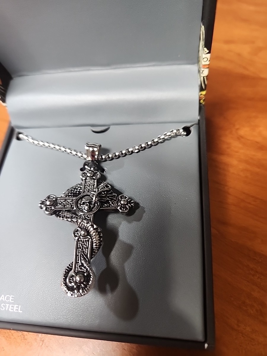 Ed Hardy Snake Skull Cross Necklace 26