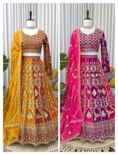 DESIGNER 3-piece Heavy LEHENGA CHOLI Dupatta INDIAN WEDDING PAKISTANI READYMADE