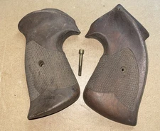 Vintage Fitz Colt Python Grips Checkered Wood Diamond 