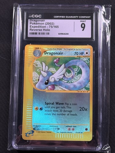 2002 Pokemon Expedition Dragonair 75/165 Reverse Holo CGC 9 Mint