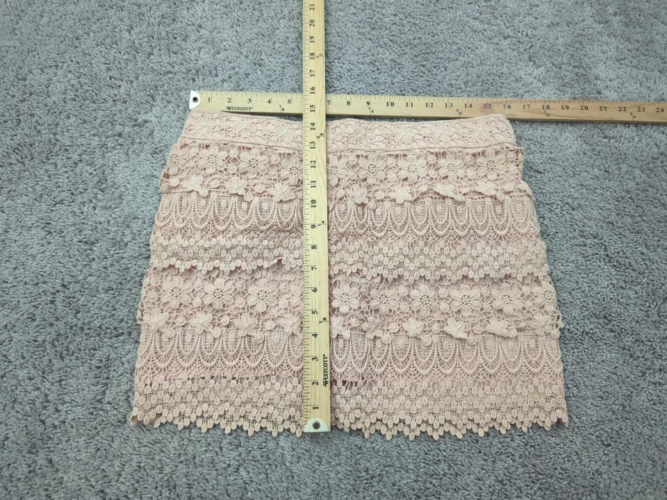 Falda American Eagle Para Mujer 8 Capas Rosa Crochet Encaje Mini Forrada Cottagecore Foto 2 de 4
