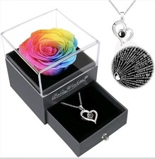 Valentines Gift for Women,Colour Preserved Flowers Rose Gifts for Her, Birthday 