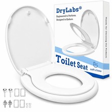 Round 16.5 Inch Toilet Seat Built In Toddler Potty Training Soft Close PP