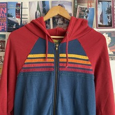 Aviator Nation five 5 Striped Full Zip Hoodie Blue  and Red Size M