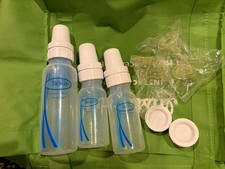 New Lot Dr. Brown's Original Style Vented Baby Bottles, Nipples, Caps 4 8 Oz