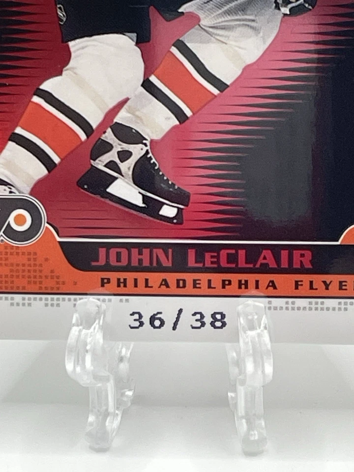 2002-03 NHL Pacific Vanguard Rare Red Parallel /38 JOHN LECLAIR 73 Flyers Hockey - Image 2 of 3