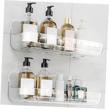 Adhesive Shower Caddy, 2 Pack Acrylic Bathroom Shelves, No Drill Wall 2 pack