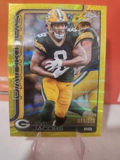 2025 Topps Chrome, Josh Jacobs #110 Yellow Wave Refactor /275 Green Bay Packers