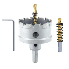 2-3/8" TCT Carbide Hole Saw with Pilot Drill Bits for Metal, Wood, Plastic