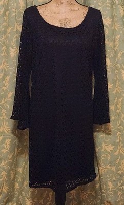 Toto Collection Women's 3XL Black 3/4 Sleeve Lace Mini Sheath Dress