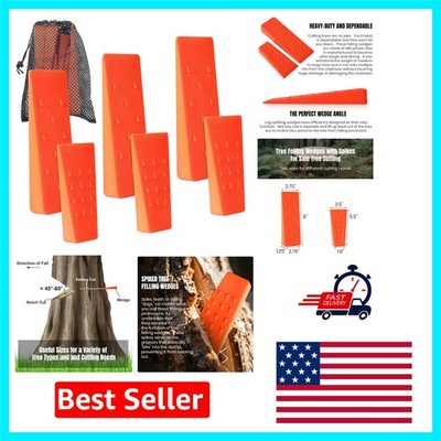 Professional Tree Felling Wedges - 5.5  & 8  Sizes with spikes (6 Pack)