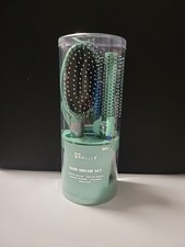 Professional Quality 5-Piece Hair Brush Set Green Brushes Mirror Cylinder G7