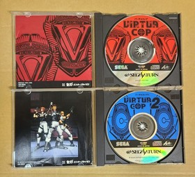 SEGA SATURN VIRTUA GUN 2 Controllers + VIRTUA COP 1 2 HSS-0122 HSS-0152 #29
