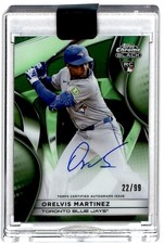 2025 Topps Chrome Black Green Refractor 22/99 Orelvis Martinez Rookie Auto SB6