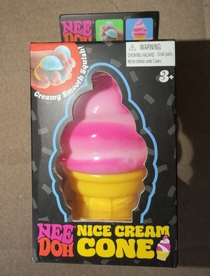 SEALED Schylling Needoh Nice Cream Cone Pink Squish Toy Nee Doh IN HAND
