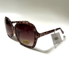 NWT Original FOSSIL Butterfly Oversized Sunglasses Tortoise Shell Classic Brown