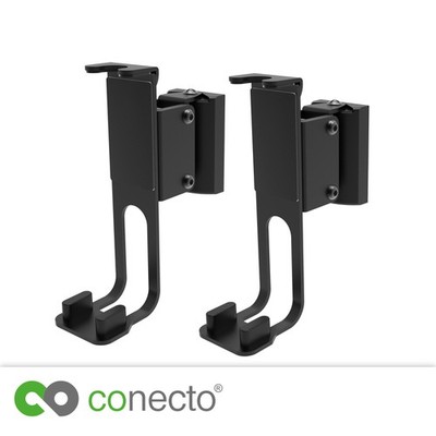 conecto 2x Lautsprecher Wandhalterung für Sonos  One, One SL, Play:1, schwarz