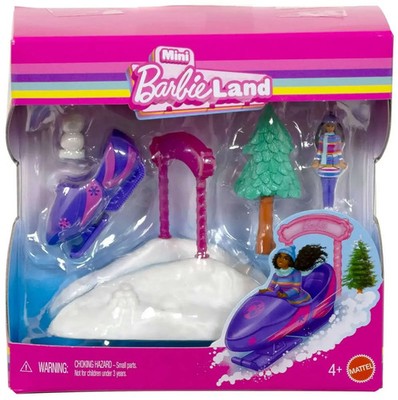 Mini BarbieLand Schneemobil 1,5 Zoll Mini Spielset Sammlerstück interaktives Spielen