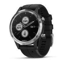 Garmin Fenix 5 Plus Glass Edition Silver GPS Watch With Black Band 010-01988-10