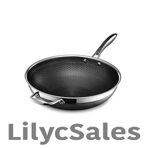 HexClad Hybrid Nonstick 12-Inch Wok, Stay-Cool Handle, Dishw