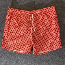 Goodfellow  Co Swim Trunks Mens XL Red Geometric Mesh Lined Drawstring Shorts