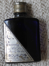 VINTAGE COLBALT BLUE PERFUME BOTTLE BOURJOIS EVENING IN PARIS