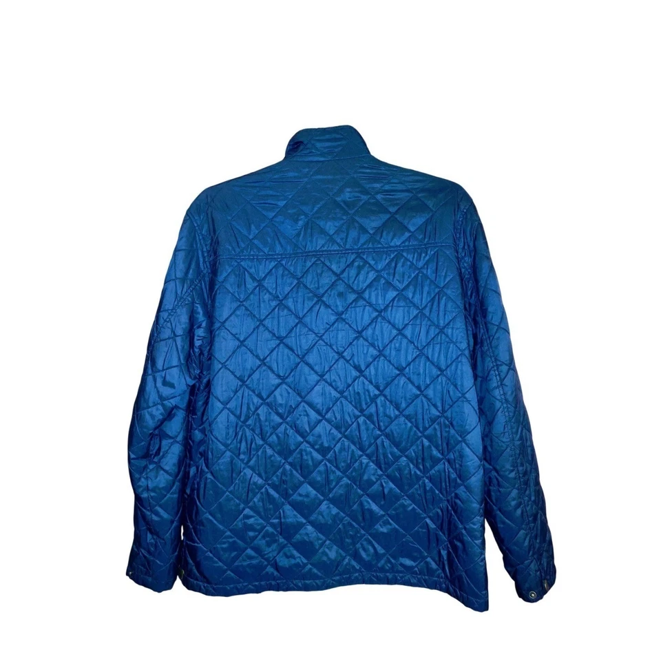 Men's Barn Coat Quilted Boeing Jacket Corduroy Collar Blue Plaid Light - Size XL - Image 3 of 4