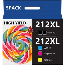 5PK 212XL T212 Ink Cartridges For Epson WorkForce WF-2830 WF-2850 XP4100 XP4105