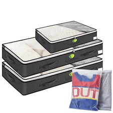 🎁 3-Pack Lightweight Underbed Storage Bags 🛏️ Organizer Gift Set – Foldable