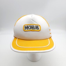 Michelob Beer Yellow White Three Stripe Snapback Trucker Hat Vintage NEW 80s 90s