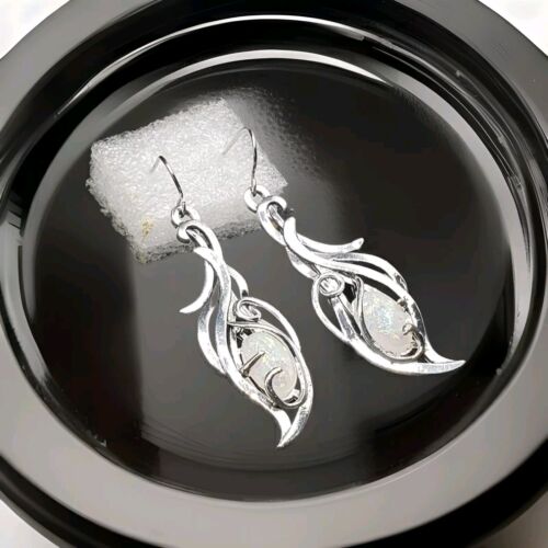 Orecchini pendenti goccia argento opale di fuoco bianco Marysia Designs nuovi - Foto 2 di 3