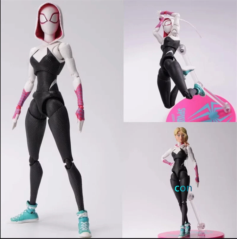 Boneco de ação Spider-Verse Gwen Stacy Spider-woman brinquedos Homem-Aranha modelo SHF - Imagem 3 de 4