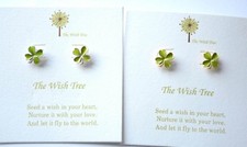 St. Patrick's Day Shamrock Irish Post Earrings / Choose Silver or Gold tone Base