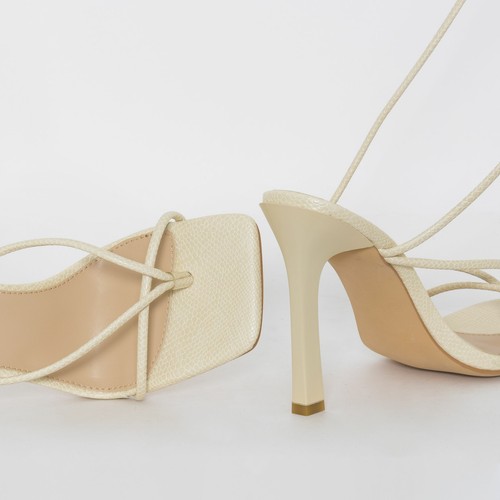 NIB - SIMMI LONDON Women's 'ELIANNA' Stone Snake WIDE FIT LACE UP HEELS - 10 - Picture 2 of 5