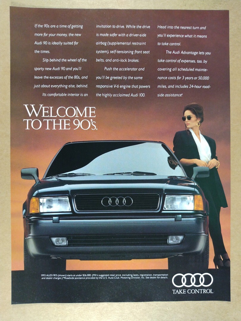 1993 Audi 90S vintage print Ad | eBay