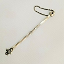 TORAH YAD POINTER HANDMADE SILVER ISRAEL SET WITH SAPHIRE BATH-BAR MITZVA  