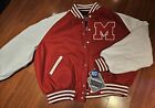 (Custom Made) The Original Holloway Mens Size 3Xl White And Red Varsity Jacket
