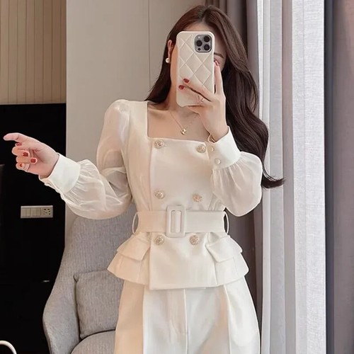 Women's Pant Set 2 Pieces Sets Pants Woman Trousers Suits Blazer Outfits - Imagen 2 de 13