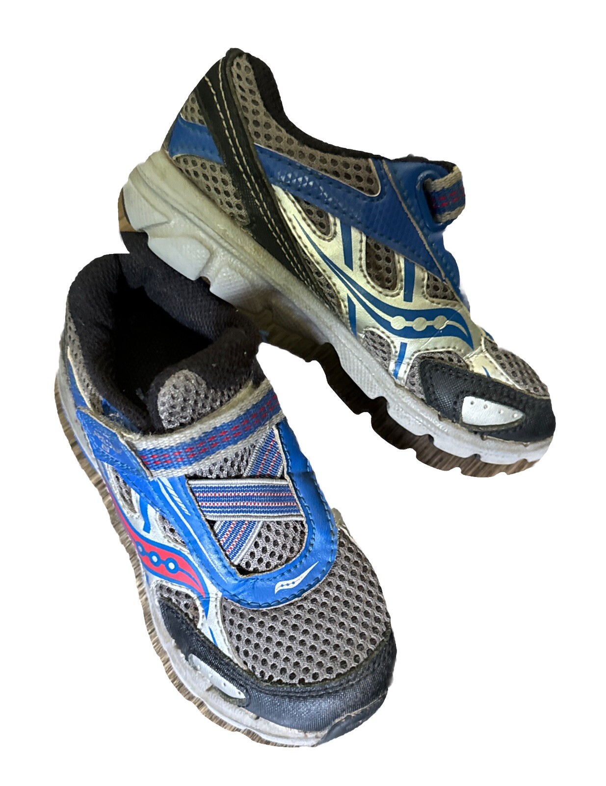 SAOLA Scarpe scuola Saucony Ride 6 sneakers gancio passante grigio blu ragazzo taglia 9 5