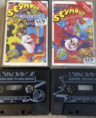 C64 Seymour Saves The Planet + Hollywood Commodore 64 / 128 Cassette Tape Games